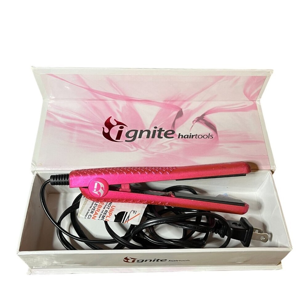 Ignite Pro 0.5" Ceramic Hair Straightener Ionic Far Infrared Silk Glide Travel